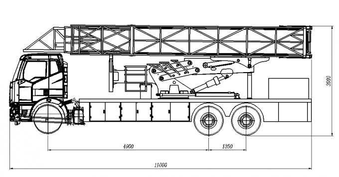 FAWのシャーシ国民V 15+2mのアルミニウム プラットホーム橋点検トラックの良い業績の安全な馬小屋